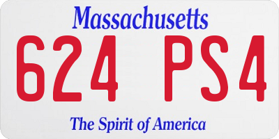 MA license plate 624PS4
