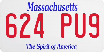MA license plate 624PU9