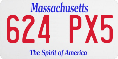 MA license plate 624PX5