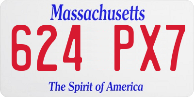 MA license plate 624PX7