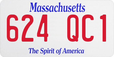 MA license plate 624QC1