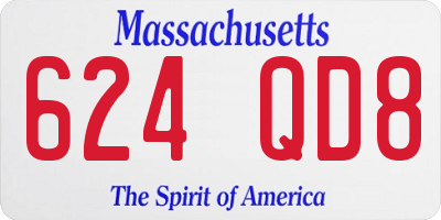 MA license plate 624QD8