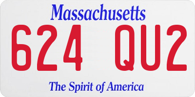 MA license plate 624QU2