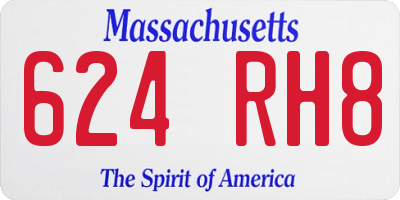 MA license plate 624RH8