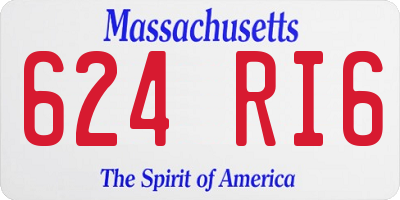 MA license plate 624RI6
