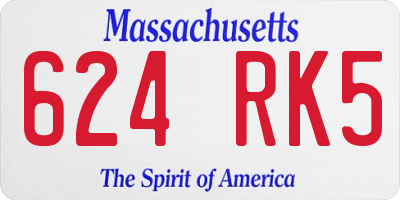 MA license plate 624RK5