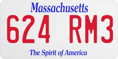 MA license plate 624RM3