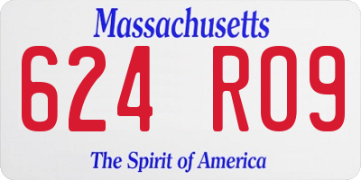MA license plate 624RO9