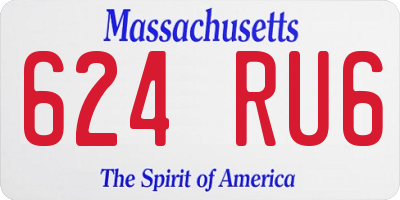 MA license plate 624RU6