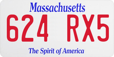 MA license plate 624RX5