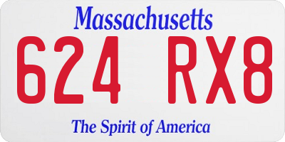MA license plate 624RX8