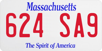MA license plate 624SA9