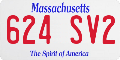 MA license plate 624SV2