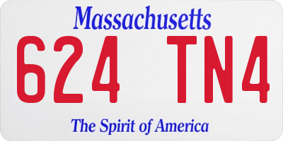 MA license plate 624TN4