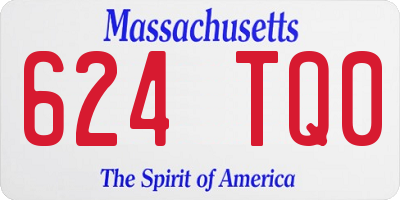 MA license plate 624TQ0