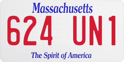 MA license plate 624UN1