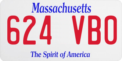 MA license plate 624VB0
