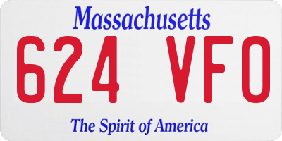 MA license plate 624VF0