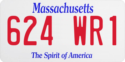 MA license plate 624WR1