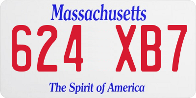 MA license plate 624XB7