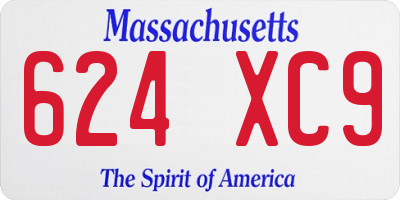 MA license plate 624XC9