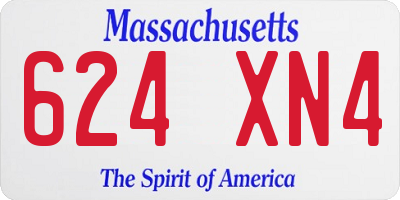 MA license plate 624XN4