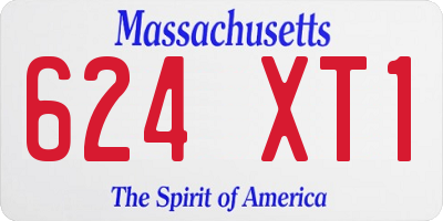 MA license plate 624XT1