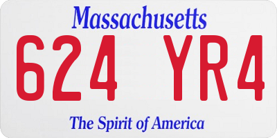 MA license plate 624YR4