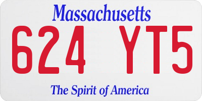 MA license plate 624YT5