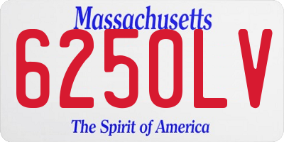 MA license plate 6250LV