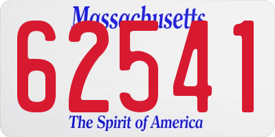 MA license plate 62541