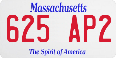 MA license plate 625AP2
