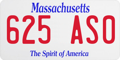 MA license plate 625AS0
