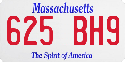 MA license plate 625BH9