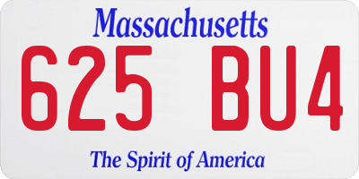 MA license plate 625BU4