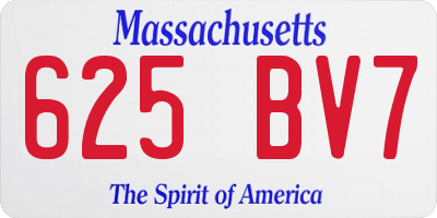 MA license plate 625BV7