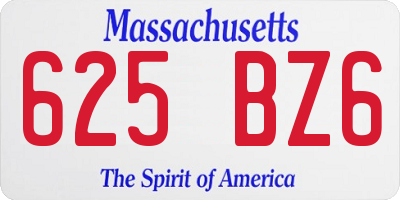 MA license plate 625BZ6