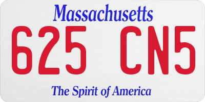 MA license plate 625CN5