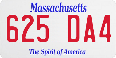 MA license plate 625DA4