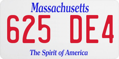 MA license plate 625DE4