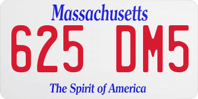 MA license plate 625DM5