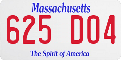 MA license plate 625DO4