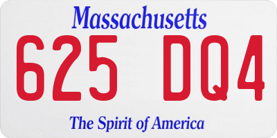 MA license plate 625DQ4