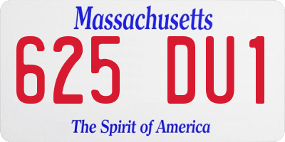 MA license plate 625DU1