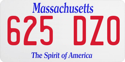 MA license plate 625DZ0