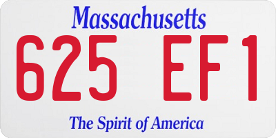 MA license plate 625EF1