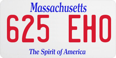 MA license plate 625EH0