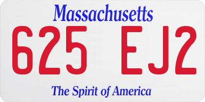 MA license plate 625EJ2