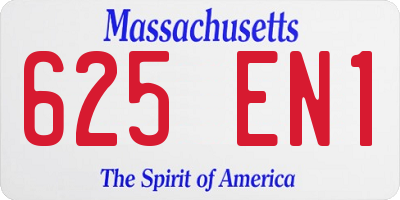 MA license plate 625EN1