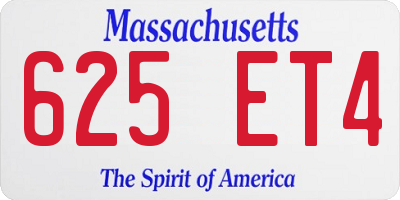 MA license plate 625ET4